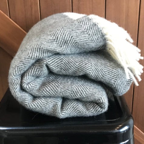 Lambswool Throw Charcoal HB