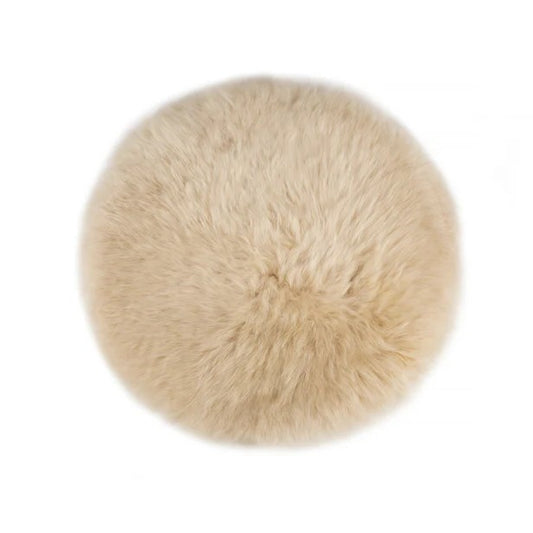 Beige sheepskin seat plate 