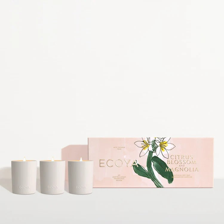 Ecoya Mother's Day Mini Candle Trio Citrus Blossom & Magnolia