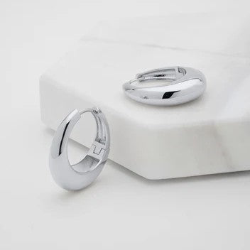Zafino Cleo Hoop Earrings Silver Medium
