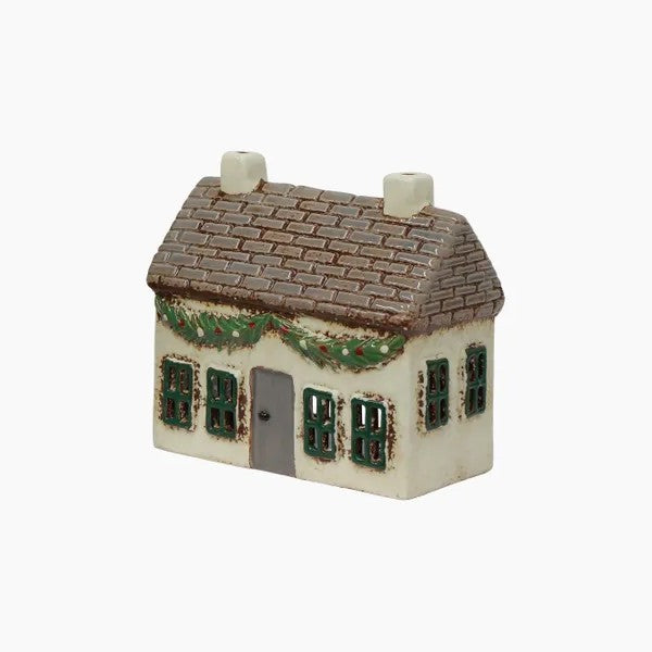 Christmas Tea Light Cottage with Swag