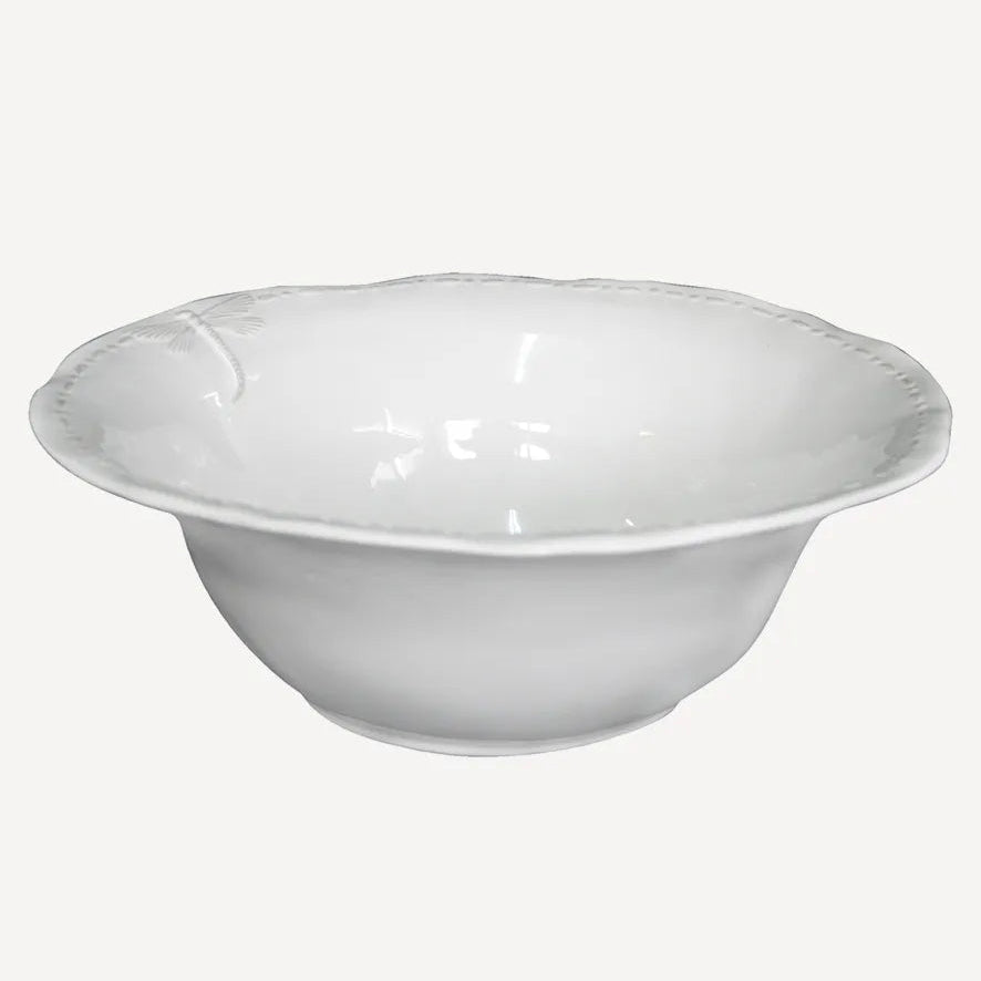 White dragonfly stone salad bowl 