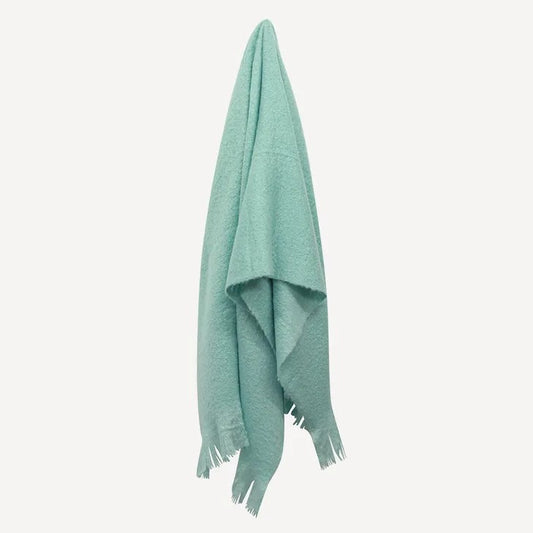 Duck Egg Blue Tassle Throw by French Country Collections