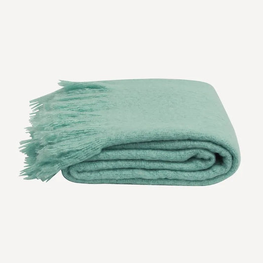 Duck Egg Blue Tassle Throw