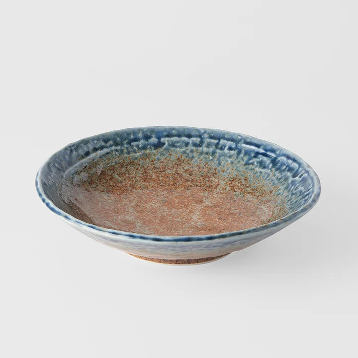 large earth and sky shallow serving bowl 
