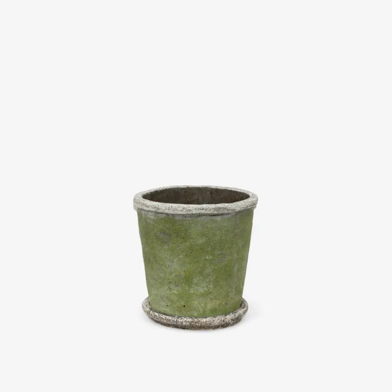Green concrete pot planter 