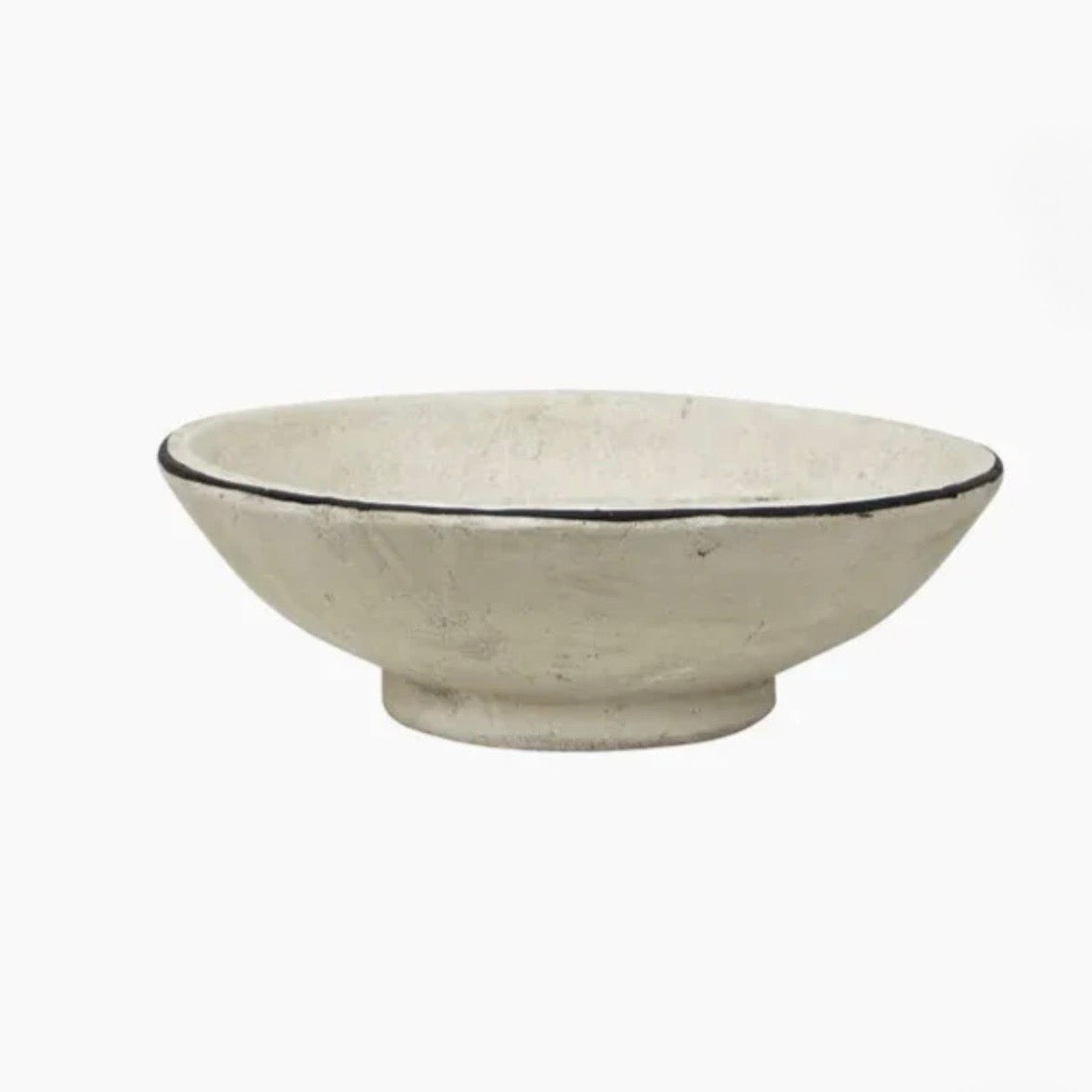 Ceramic bowl with a black rim