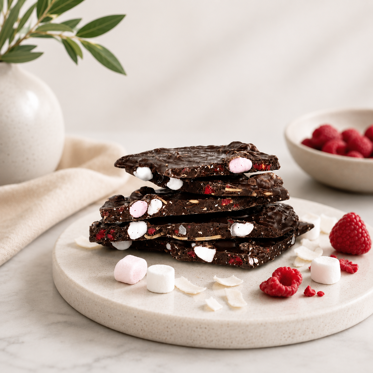 Remarkable Chocolate Bark Raspberry Coconut