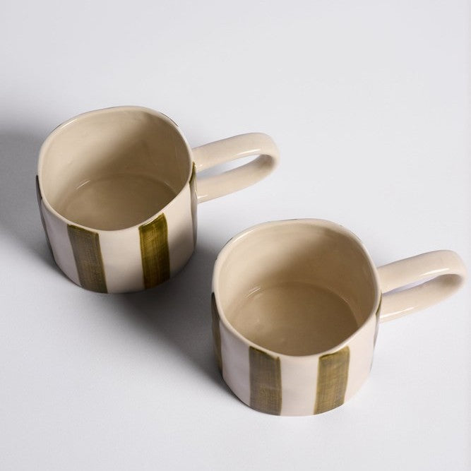 NED Fenton Stripe Mug Olive Stripe