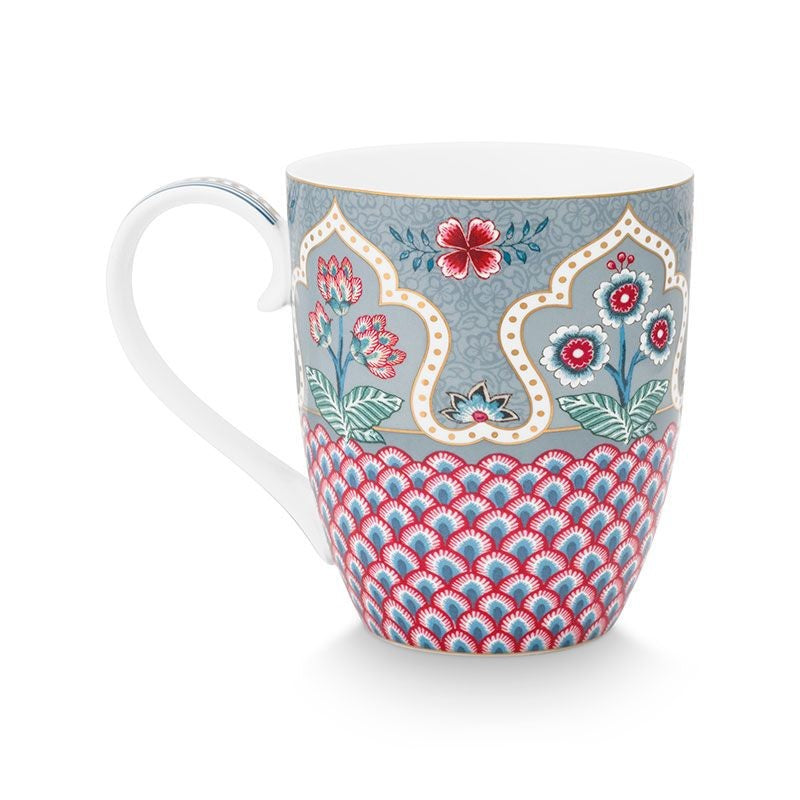 Pip Mug Scallop Flower Festival Lrge LBlue 350ml