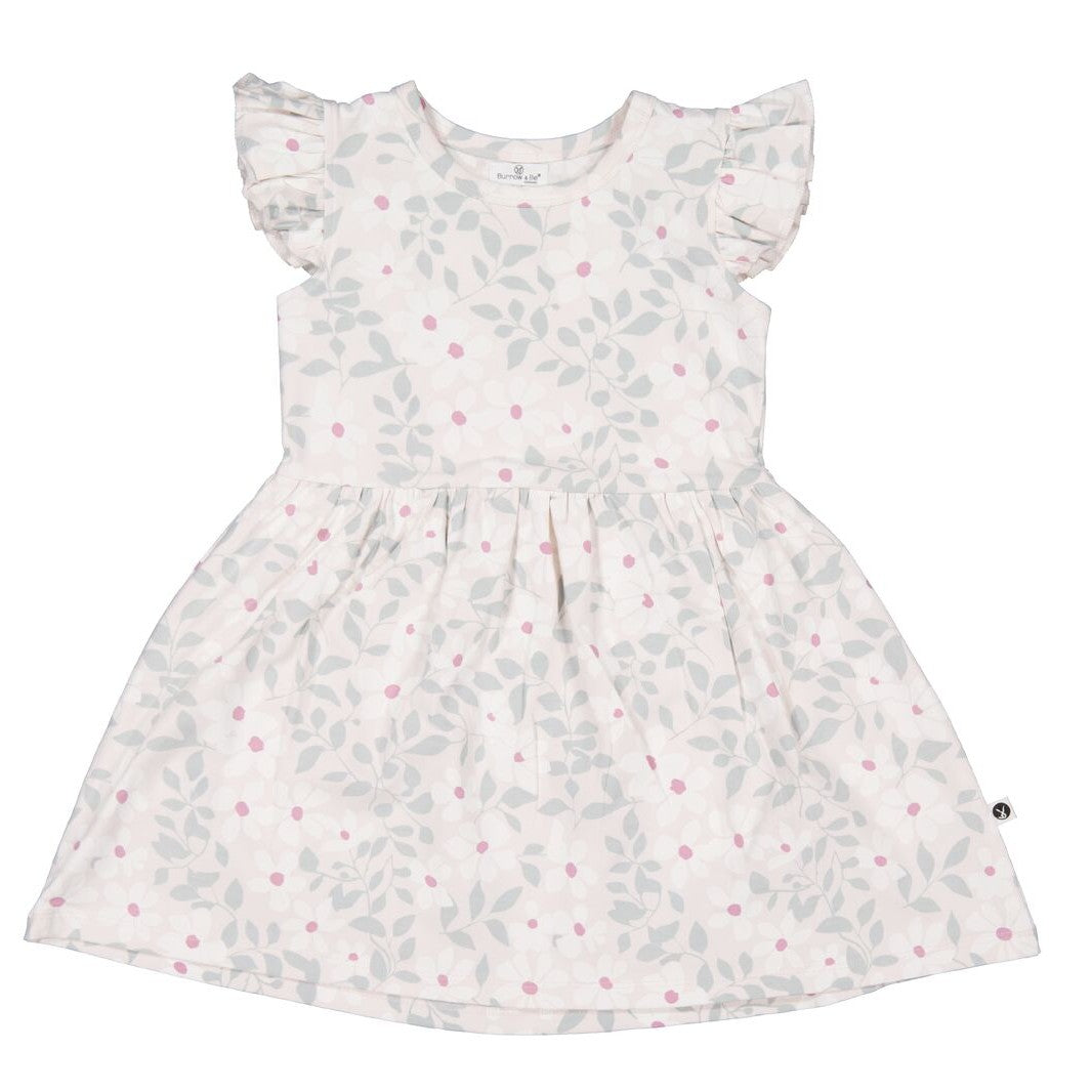 White dress with floral pattern 