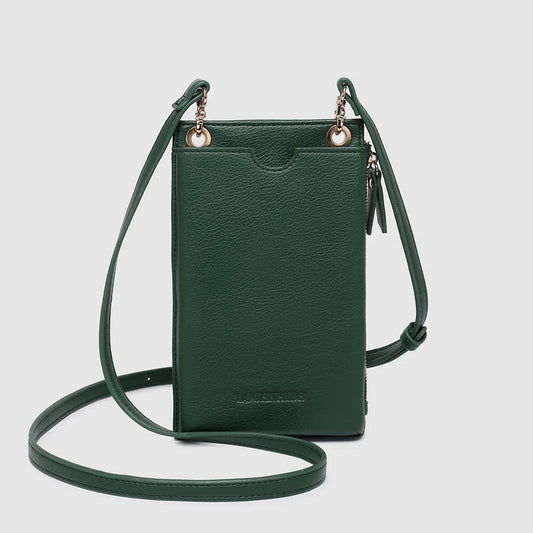 Green leather crossbody bag