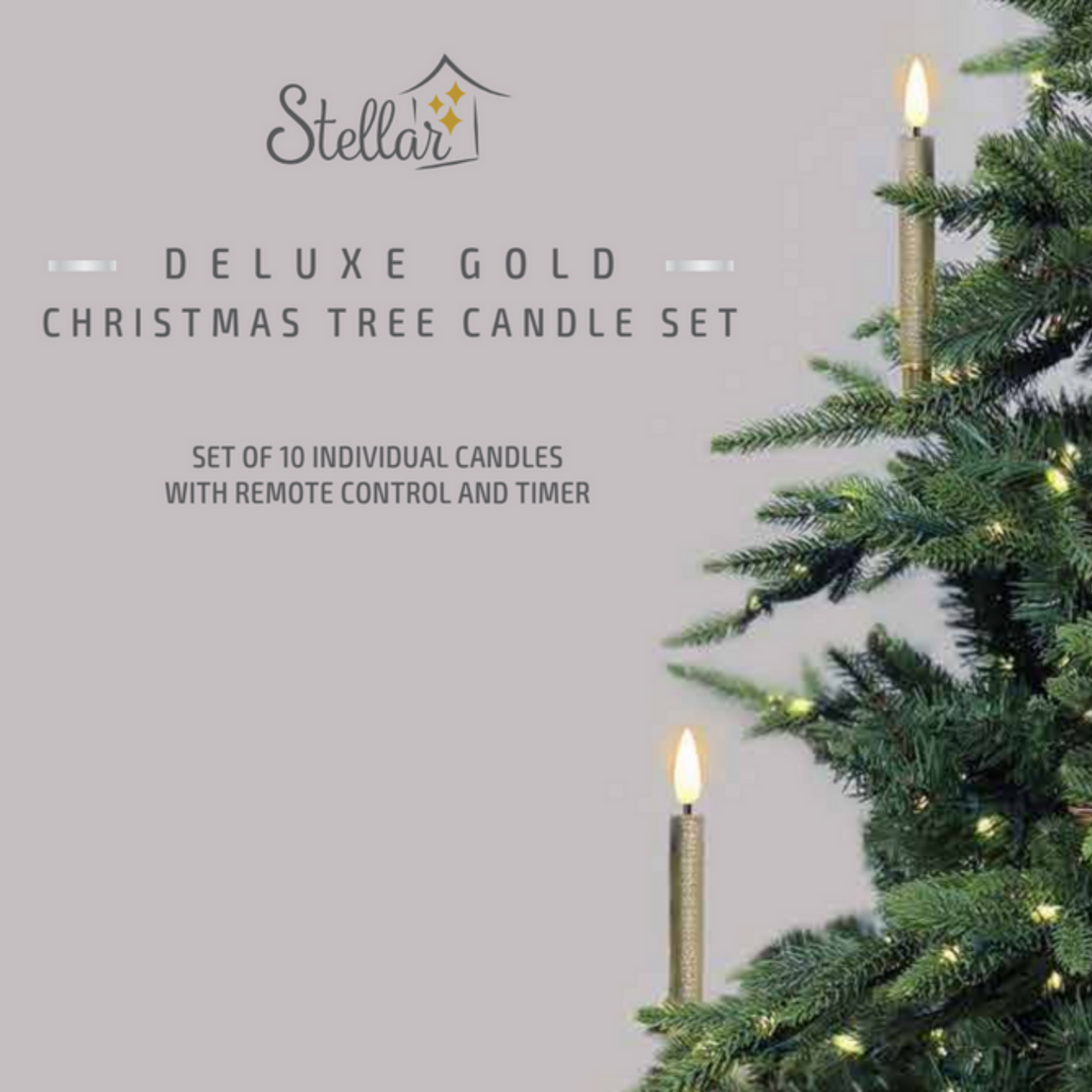 10 individual Christmas candles 