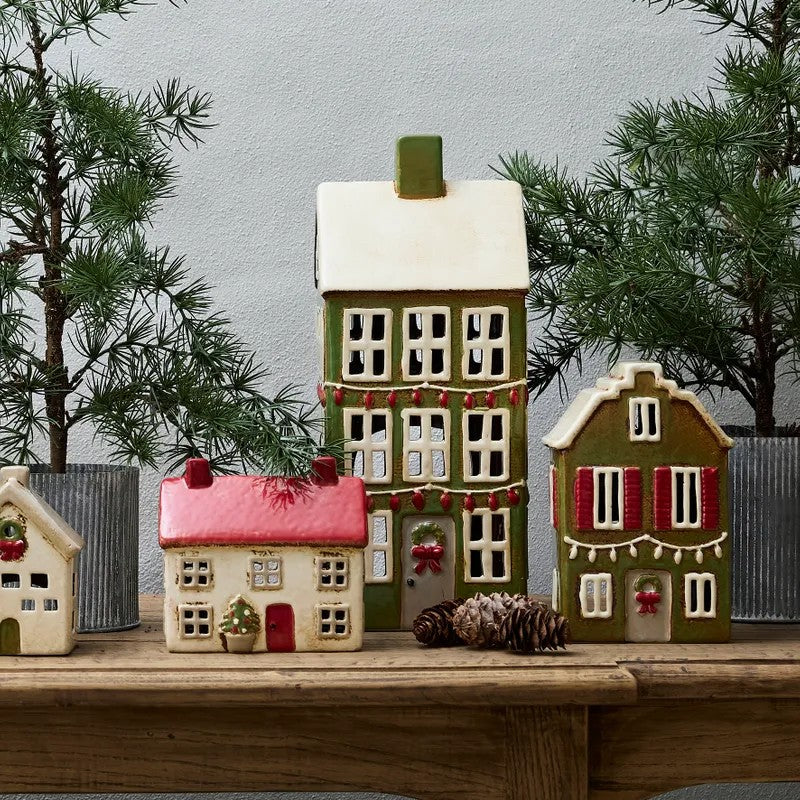 Alsace Tea Light Grande Chalet Christmas Green