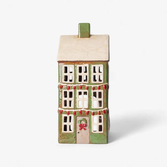 Alsace Tea Light Grande Chalet Christmas Green