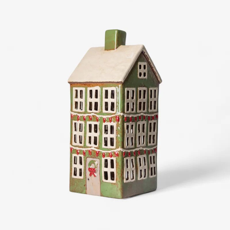 Alsace Tea Light Grande Chalet Christmas Green