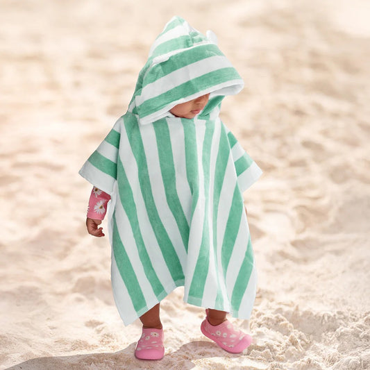 Hooded Towel Beachcomber Seagrass 00-2yrs by Toshi
