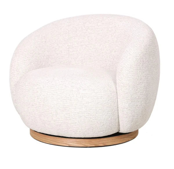 Miami Swivel Chair XL with Wood Base Seashell