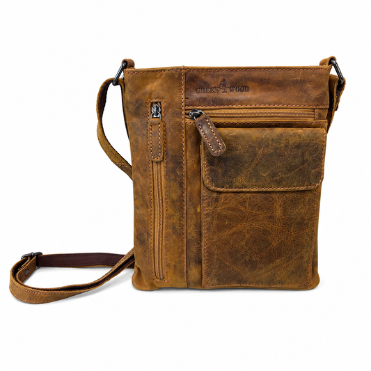Leather Crossbody Bag Lucy Camel