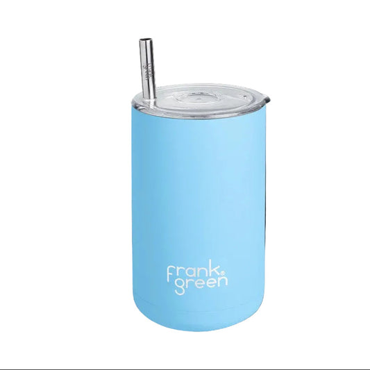 Frank Green Iced Coffee Cup with Straw Sky Blue