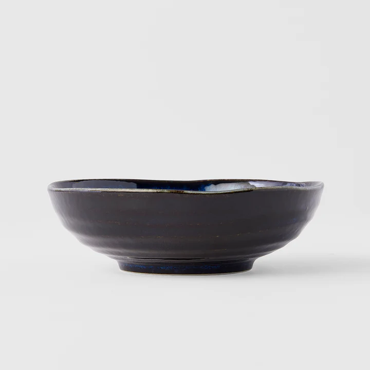 Indigo Blue Medium Shallow Bowl