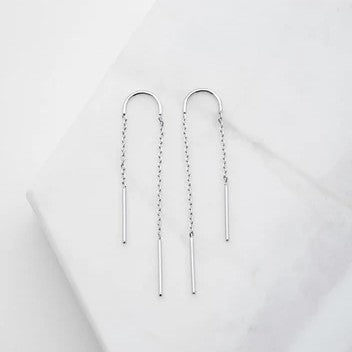 Zafino Ivy Thread Earrings Silver
