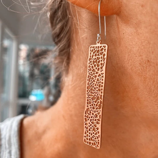 Twigg Jaadore Drop Earrings Rose Gold