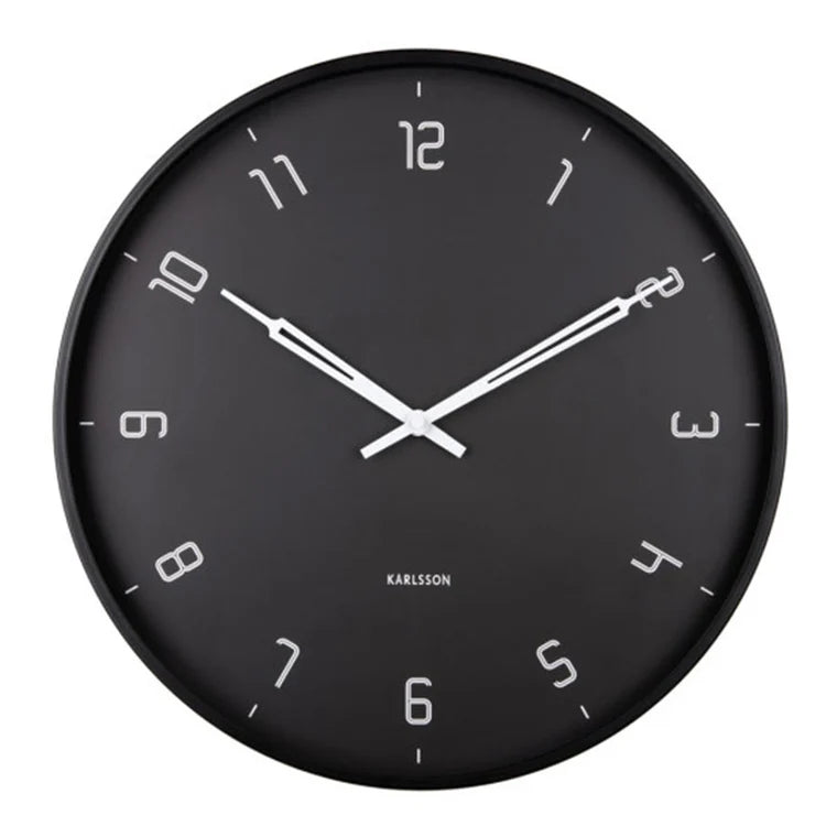 Silent black walk clock 