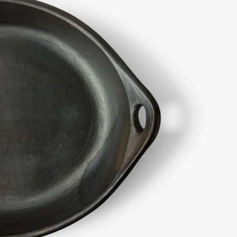 black clay oven dish with handles 