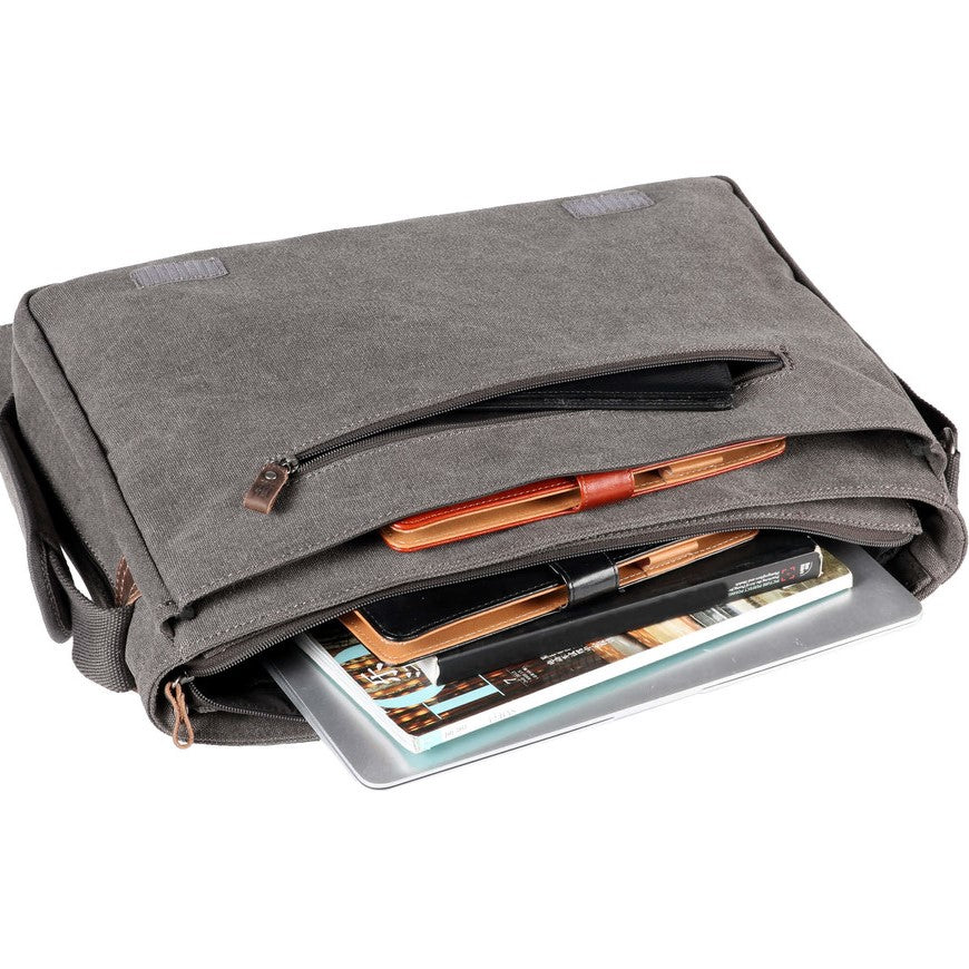 Troop Large Flap Front Messenger Bag Black