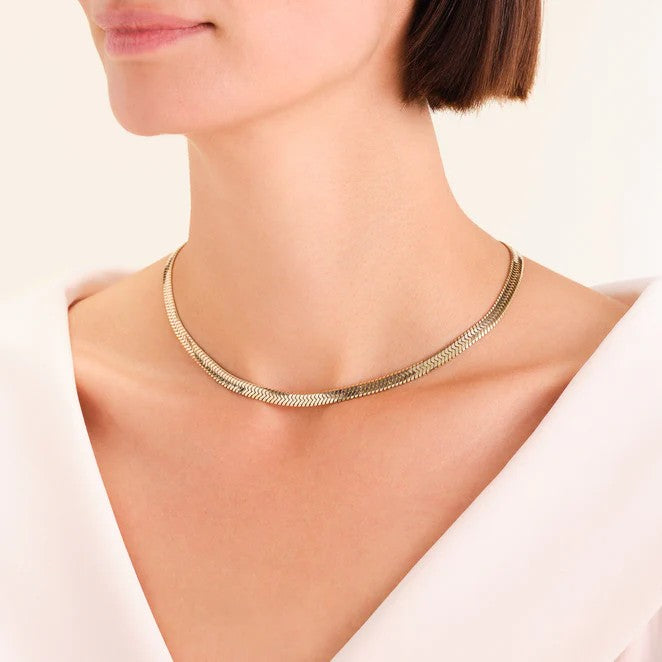 Rosefield Large Snake Necklace Gold