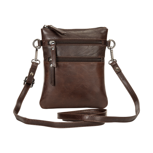 Leather Mini Crossbody Bag The Cedar Dark Brown