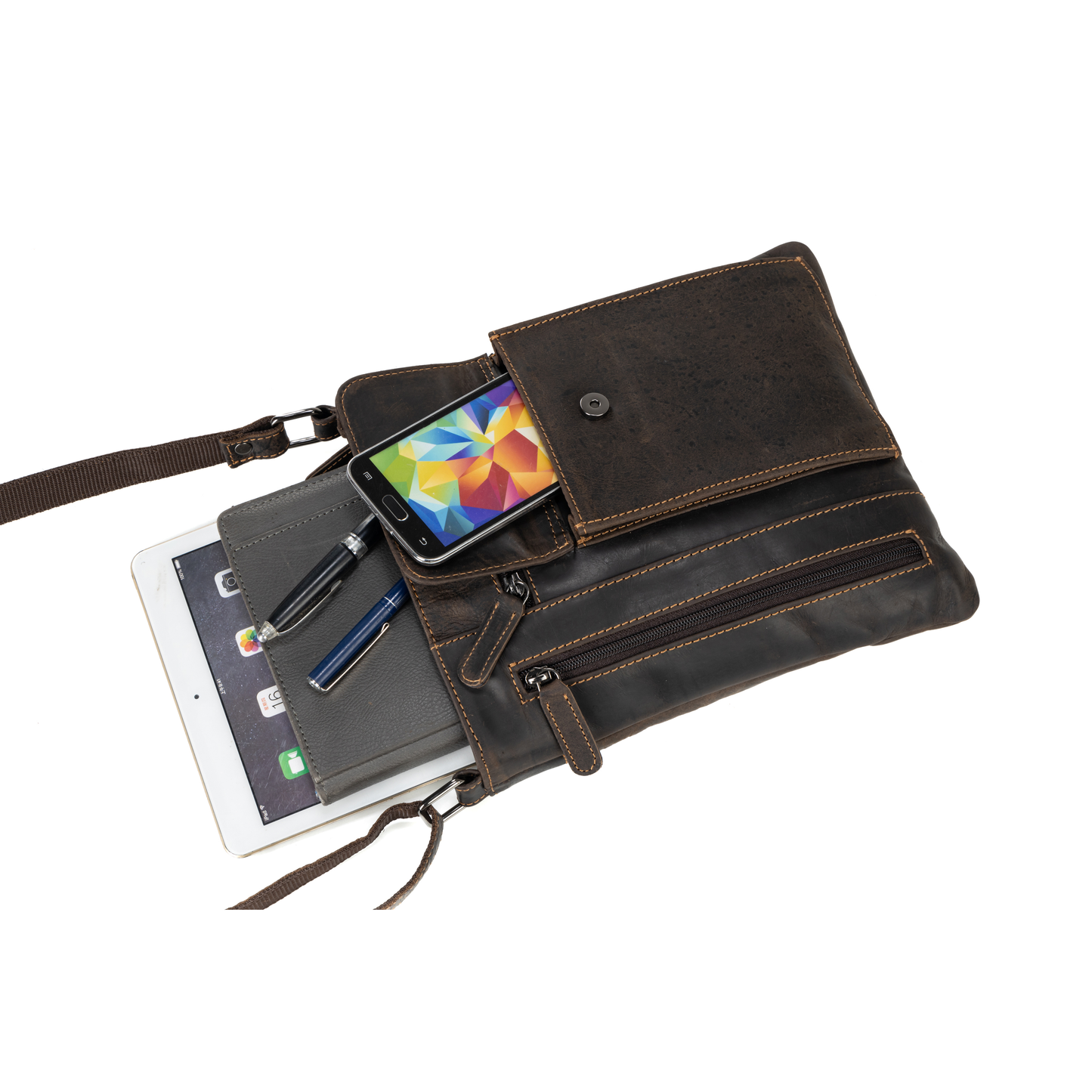 Leather Crossbody Bag Lucy Brown