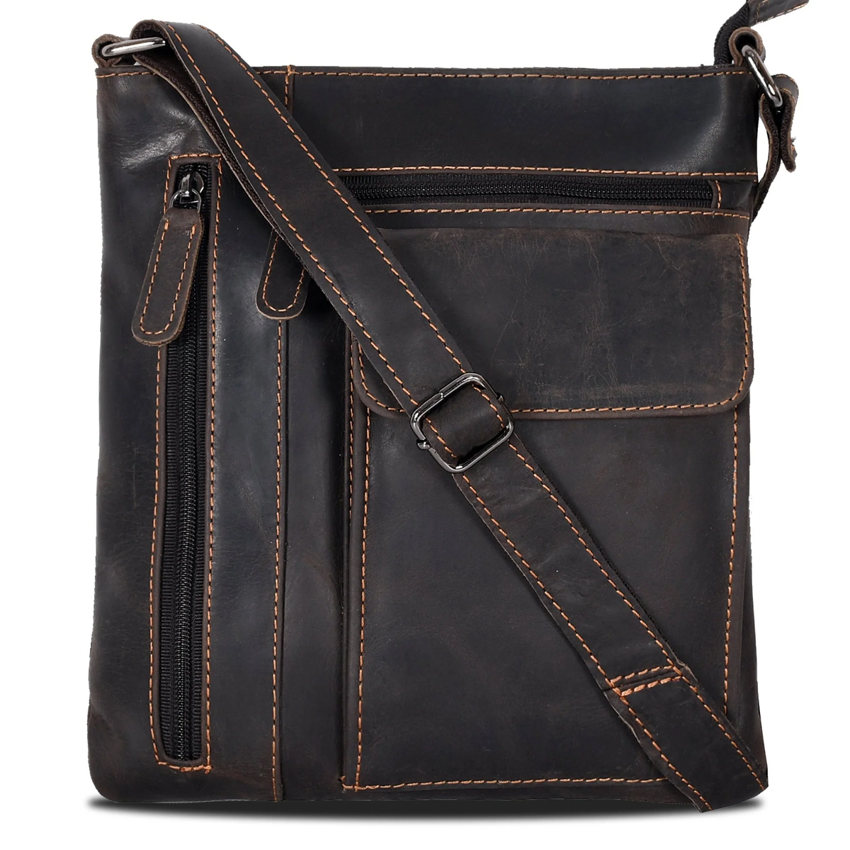 Brown leather crossbody bag 