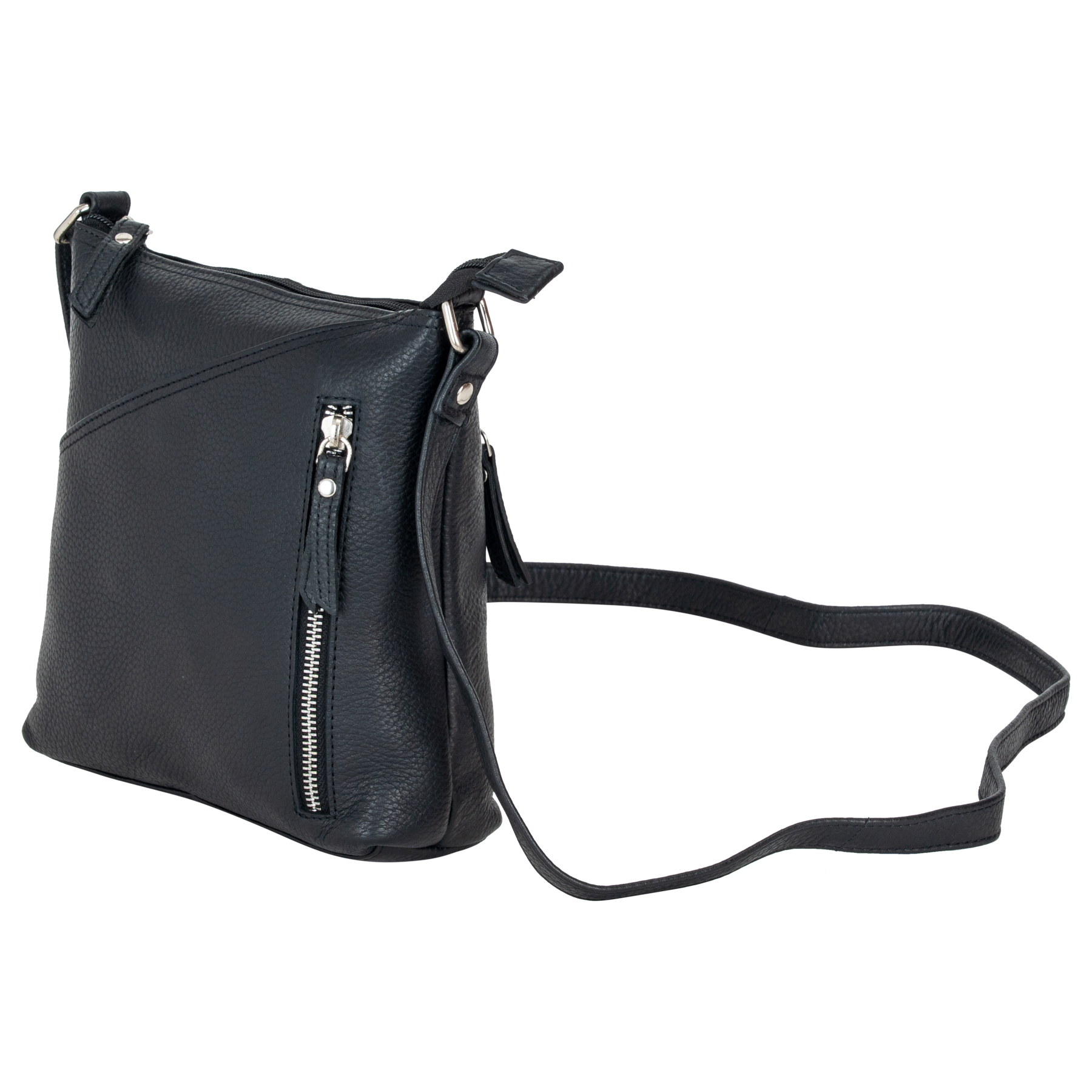 Black leather handbag 