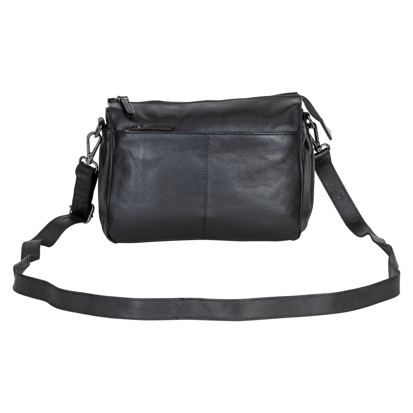 Leather Shoulder Bag June Black
