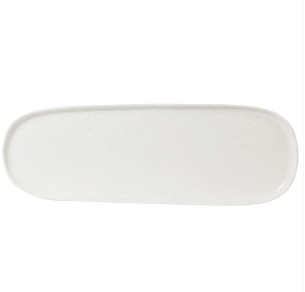 White oval ceramic platter 