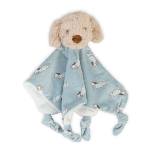 A child comforter that is soft in the form of a dog 