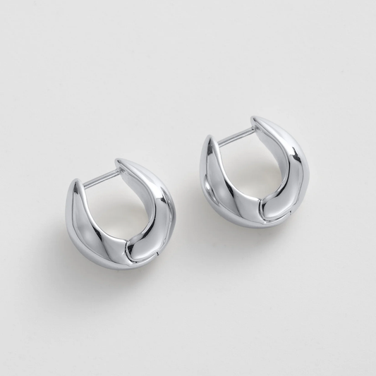 Pair of silver hoop earrings 