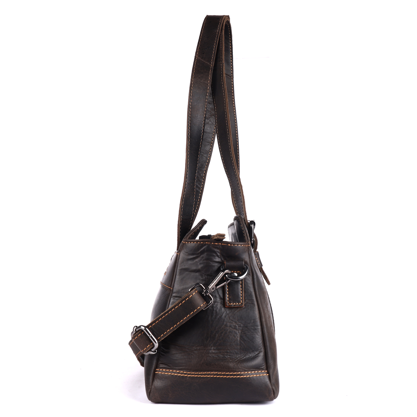Marlow Leather Tote Bag Dark Brown