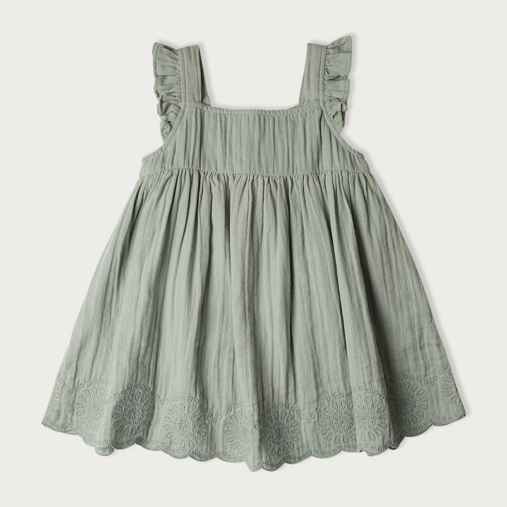 Babu Charlotte Muslin Sleeveless Dress Matcha