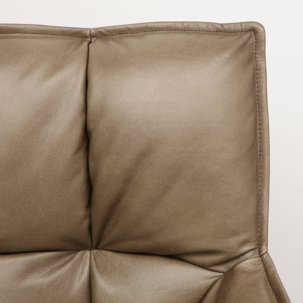 Memphis Swivel Armchair & Footstool Brown Leather