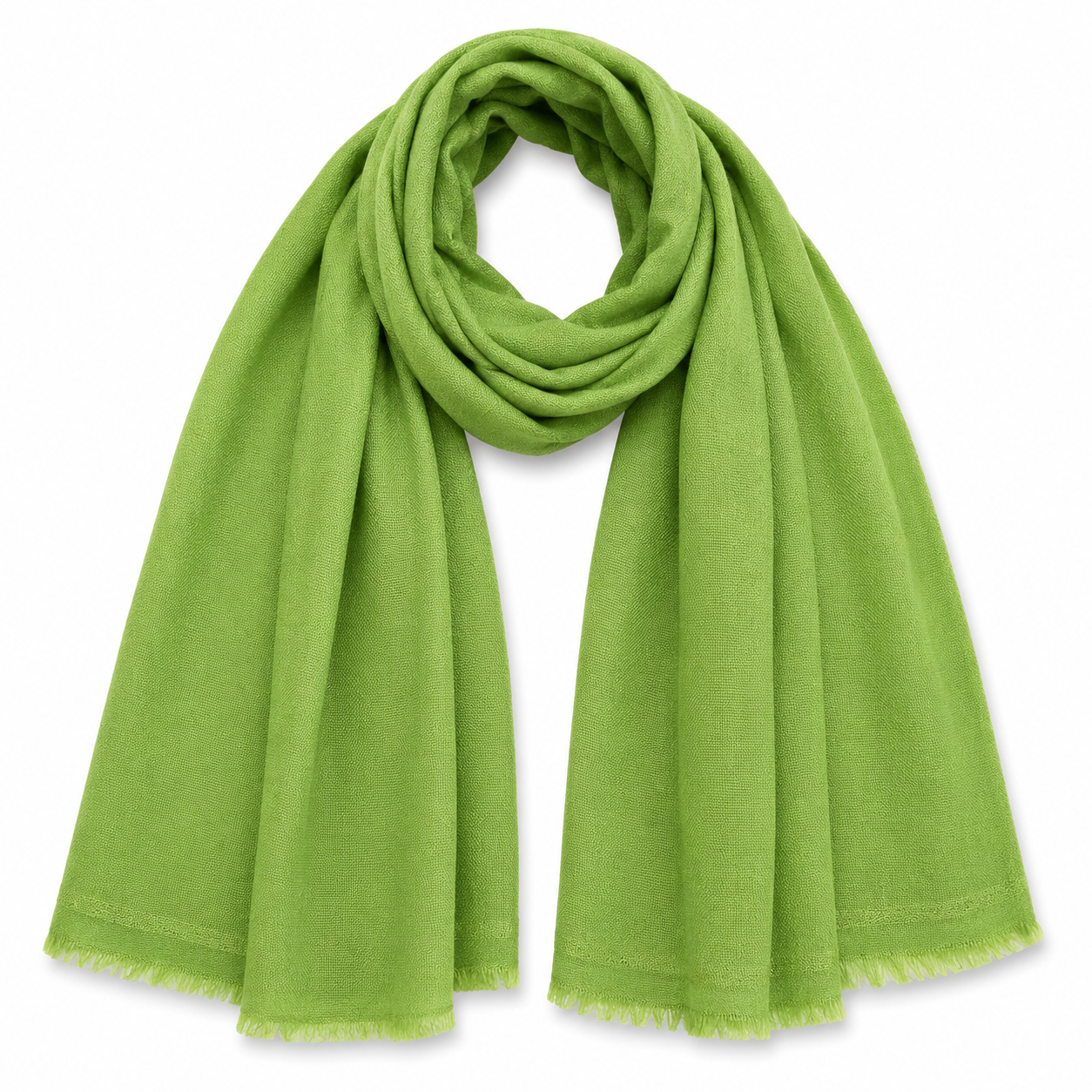 a Merino Wool/Cashmere bright green Scarf