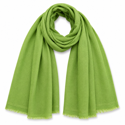 a Merino Wool/Cashmere bright green Scarf