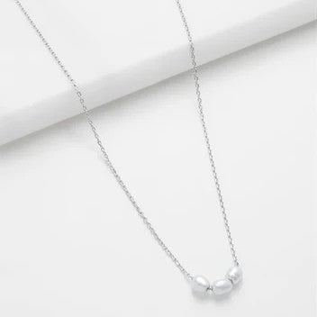 Zafino Mini Pearl Necklace Silver