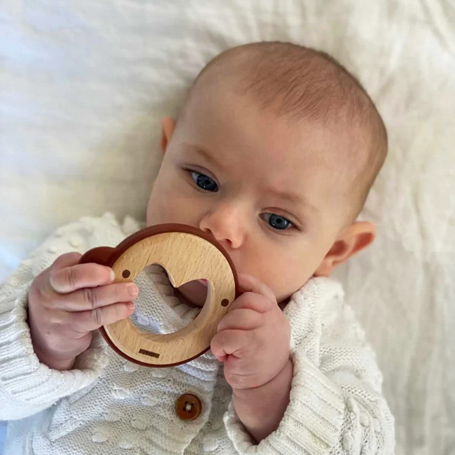 Monkey teether wood/silicone