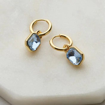 Zafino Morgan Crystal Hoop Earrings Blue
