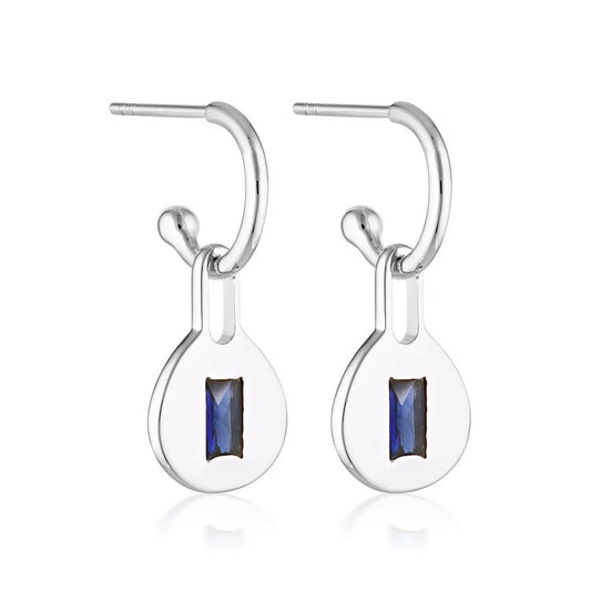 Muse Hoop Earrings Sterling Silver Sapphire