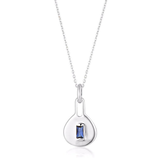 Linda Tahija Silver Muse Necklace - Created Sapphire