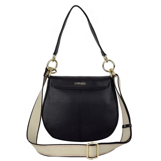 NALLE Crossbody Shoulder Bag - Black Leather